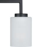 Progress Lighting Rexington 4-Light Matte Black Modern/Contemporary Etched Glass Linear Large Hanging Kitchen Island Light