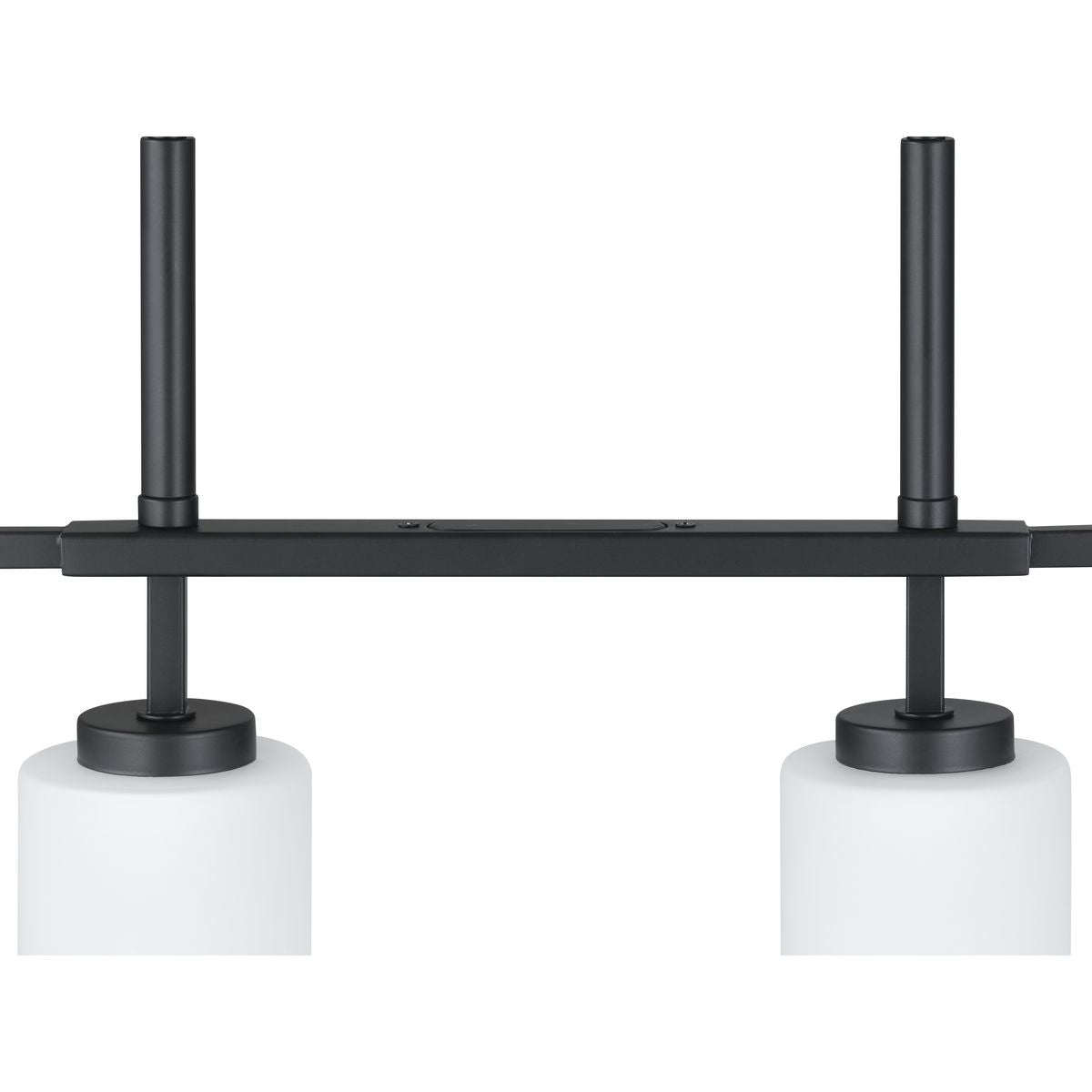 Progress Lighting Rexington 4-Light Matte Black Modern/Contemporary Etched Glass Linear Large Hanging Kitchen Island Light