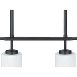 Progress Lighting Rexington 4-Light Matte Black Modern/Contemporary Etched Glass Linear Large Hanging Kitchen Island Light