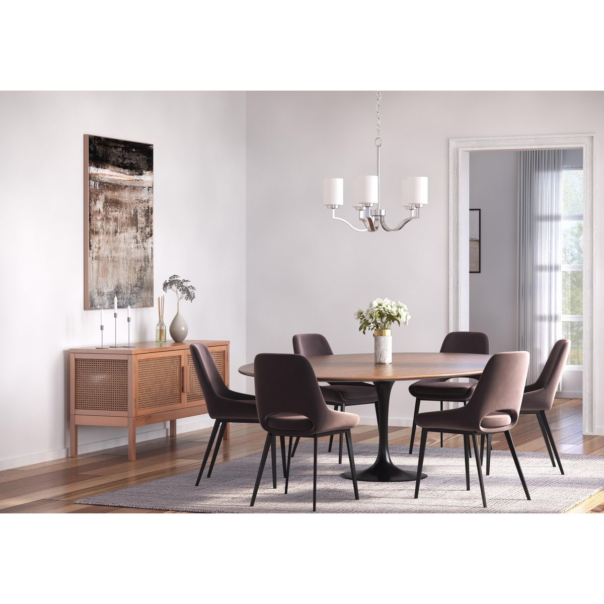 Progress Lighting Avette 5-Light Brushed Nickel Transitional Chandelier
