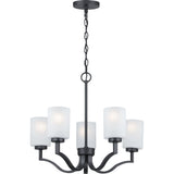 Progress Lighting Avette 5-Light Matte Black Transitional Chandelier