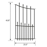 YARDLINK Right Transitional Panel 4-ft H x 2-ft W Black Steel Decorative Metal Pressed-point No Dig Decorative Fence Panel