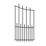 YARDLINK Right Transitional Panel 4-ft H x 2-ft W Black Steel Decorative Metal Pressed-point No Dig Decorative Fence Panel