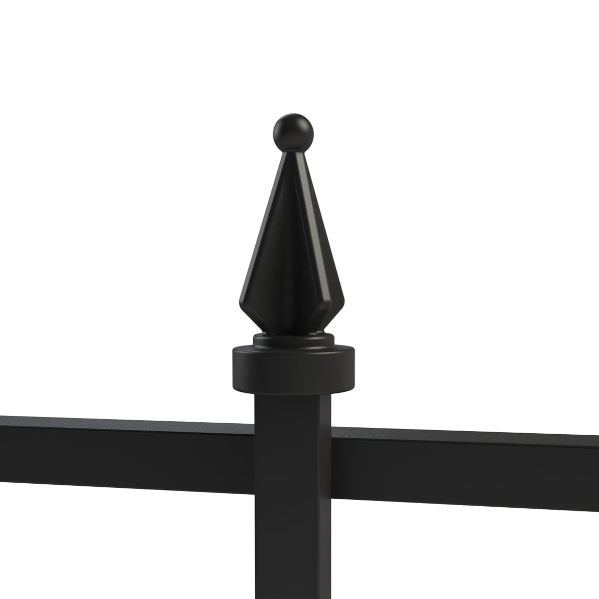 YARDLINK Right Transitional Panel 4-ft H x 2-ft W Black Steel Decorative Metal Pressed-point No Dig Decorative Fence Panel