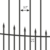 YARDLINK Right Transitional Panel 4-ft H x 2-ft W Black Steel Decorative Metal Pressed-point No Dig Decorative Fence Panel