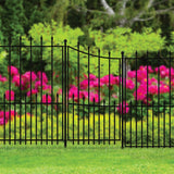 YARDLINK Right Transitional Panel 4-ft H x 2-ft W Black Steel Decorative Metal Pressed-point No Dig Decorative Fence Panel