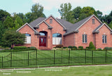 YARDLINK Right Transitional Panel 4-ft H x 2-ft W Black Steel Decorative Metal Pressed-point No Dig Decorative Fence Panel