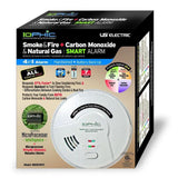 AC Hardwired Iophic Smoke/Fire Carbon Monoxide and Natural Gas Alarm with Battery Backup - Super Arbor