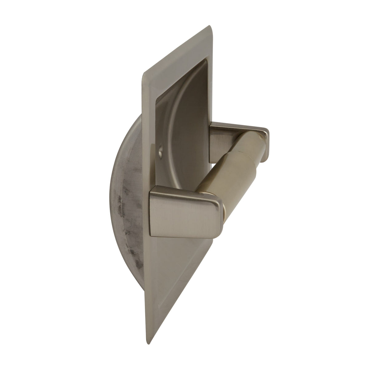 Project Source Seton Brushed Nickel Recessed Spring-Loaded Toilet Paper Holder