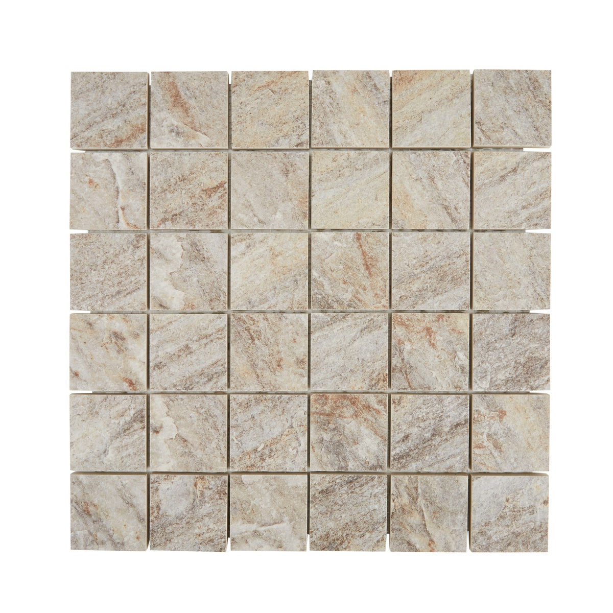DELLA TORRE Riverdale Sand 12-in x 12-in Matte Porcelain Mosaic Floor and Wall Tile product image
