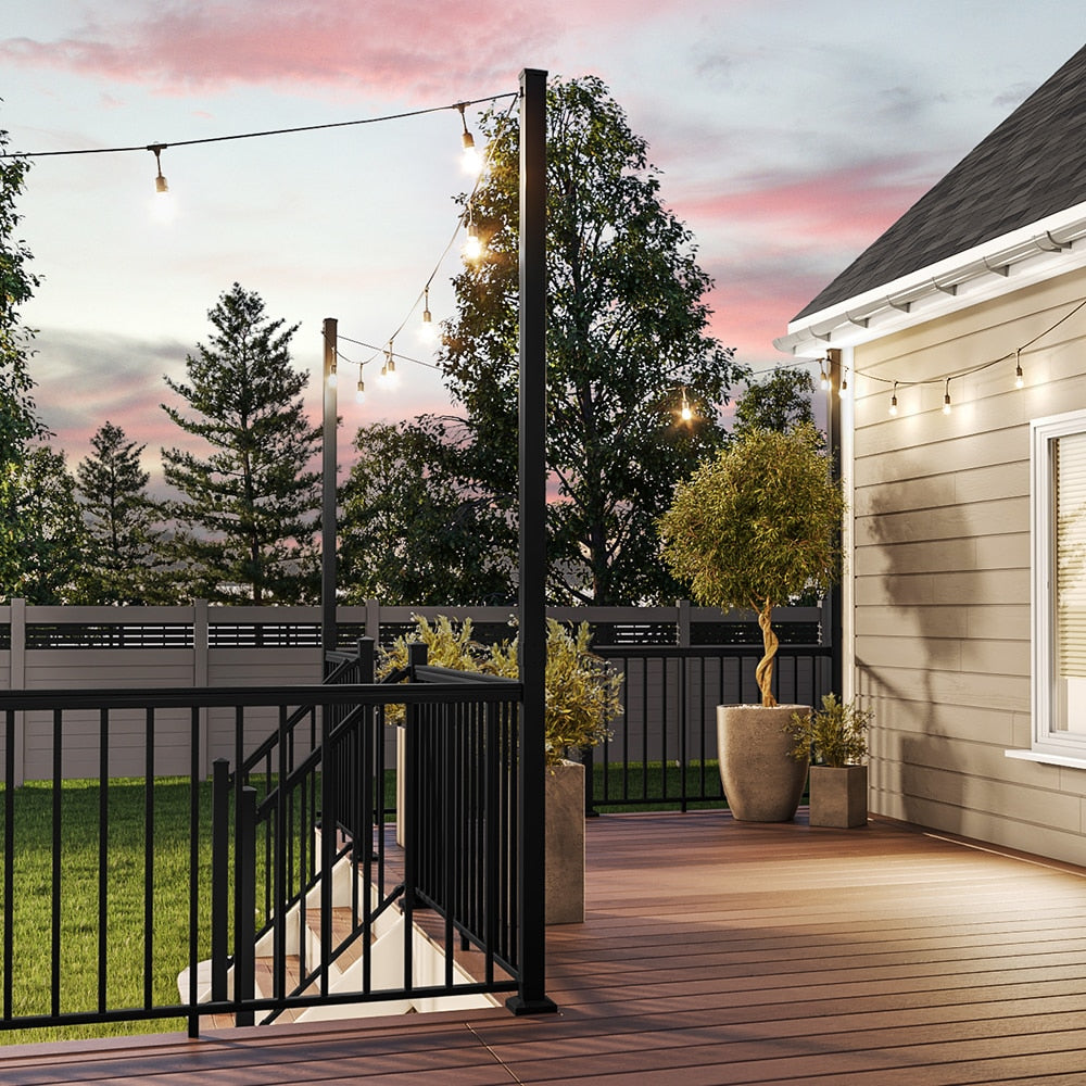 Freedom 2.5-in x 2.5-in x 6-ft Matte Black Aluminum Deck Post Extension