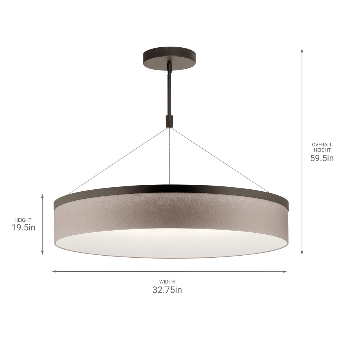 Kichler Mercel 3-Light Bronze Transitional Led Chandelier