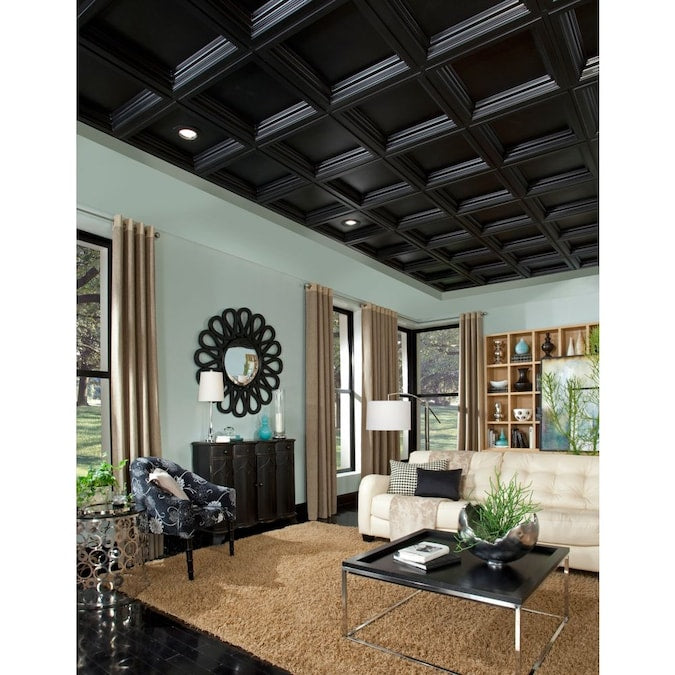 Armstrong Ceilings 2-ft x 2-ft Easy Elegance Black PVC Drop Ceiling Tile (1-Pack, 4-sq ft / Case)