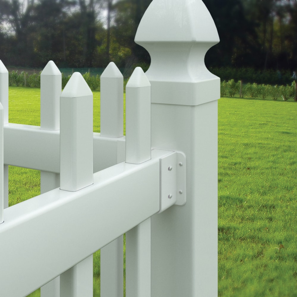 Outdoor Essentials 1.5-in White Vinyl Bracket For Vinyl Fence 2-Pack