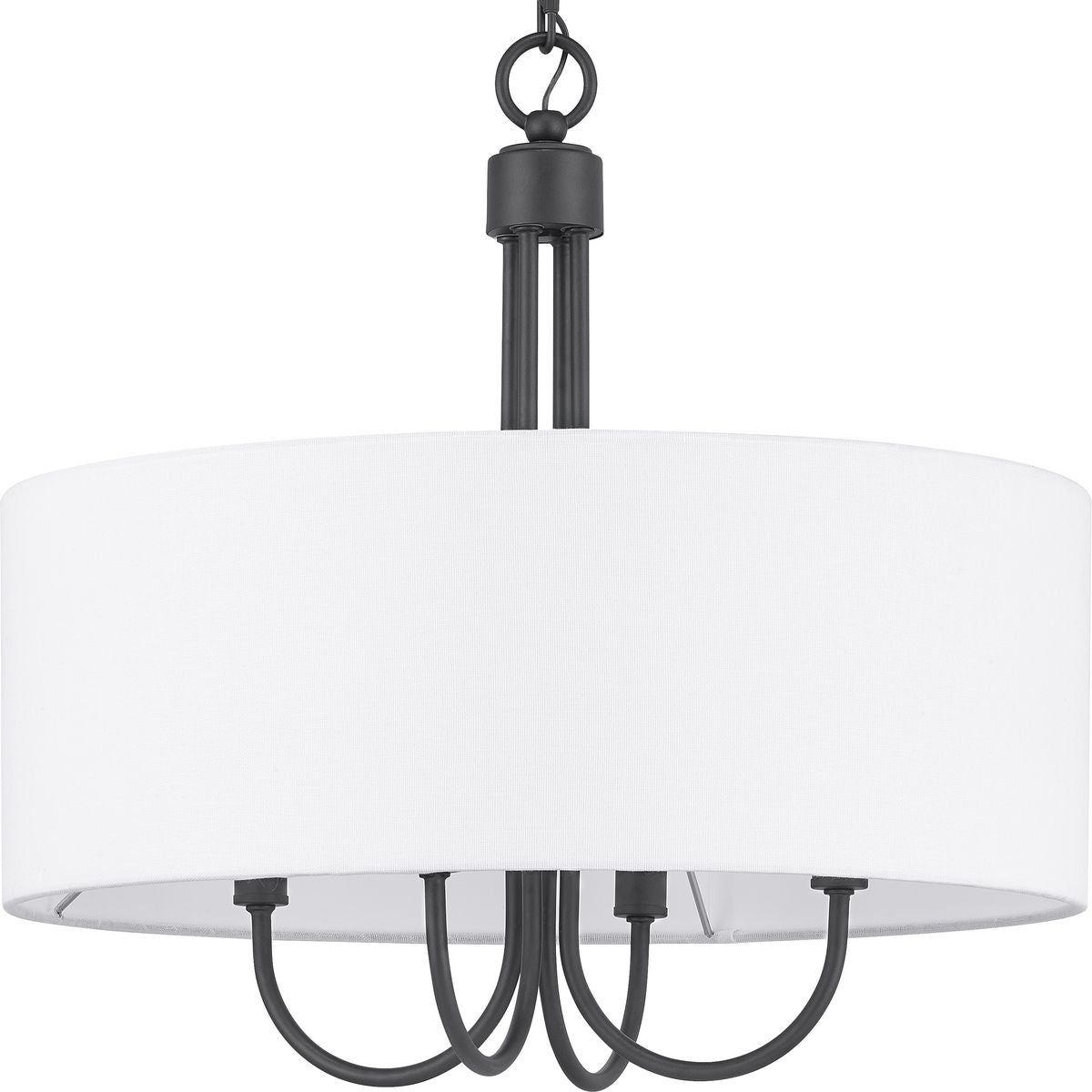 Progress Lighting Evanna 4-Light Matte Black Transitional Chandelier