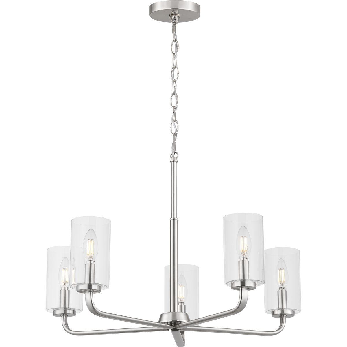 Progress Lighting Cabarro 5-Light Brushed Nickel Transitional Chandelier