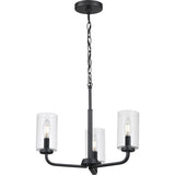 Progress Lighting Cabarro 3-Light Matte Black Transitional Chandelier