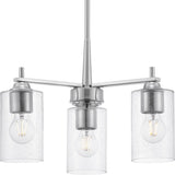Progress Lighting Morehouse 3-Light Brushed Nickel Transitional Chandelier