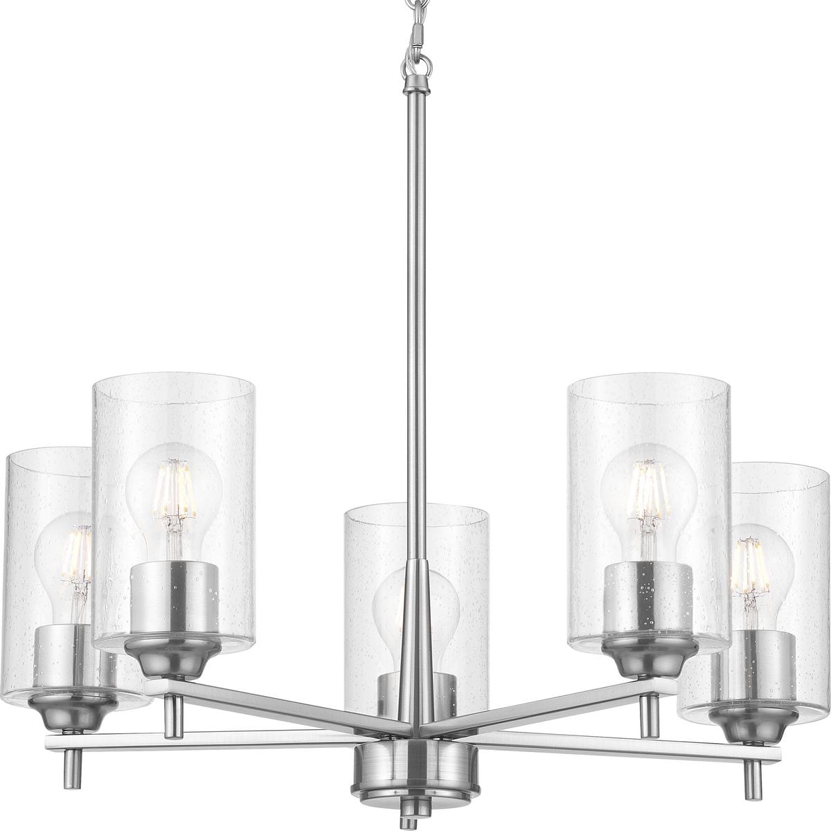 Progress Lighting Morehouse 5-Light Brushed Nickel Transitional Chandelier