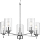 Progress Lighting Morehouse 5-Light Brushed Nickel Transitional Chandelier