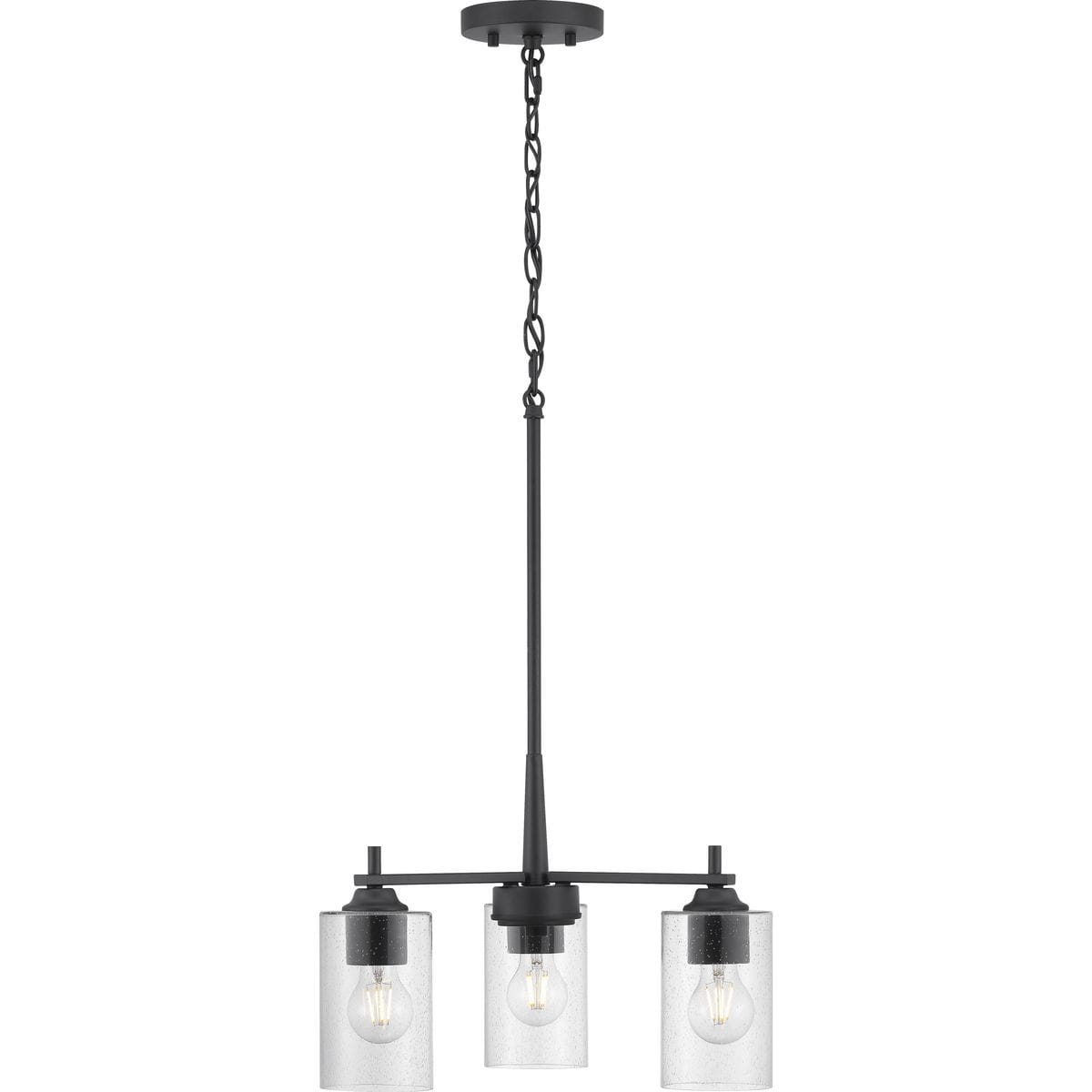 Progress Lighting Morehouse 3-Light Matte Black Transitional Chandelier