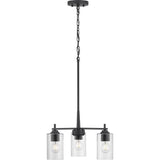 Progress Lighting Morehouse 3-Light Matte Black Transitional Chandelier
