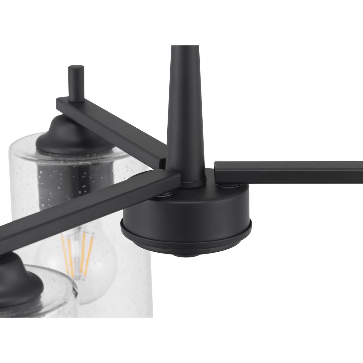 Progress Lighting Morehouse 3-Light Matte Black Transitional Chandelier