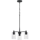 Progress Lighting Morehouse 3-Light Matte Black Transitional Chandelier