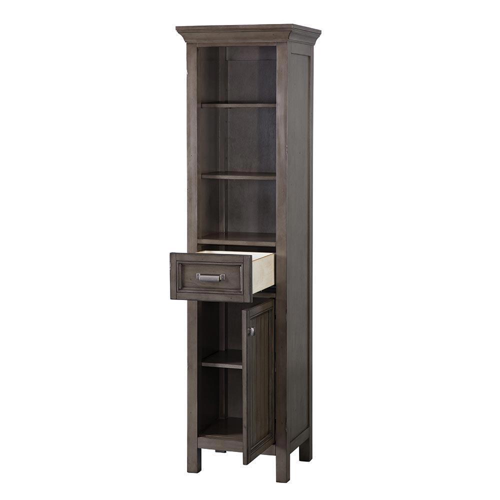 Brantley 19 in. W x 15 in. D x 70 in. H Linen Cabinet in Distressed Grey - Super Arbor