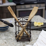 Arbor Oil-Rubbed Bronze Cutlery Holder with Mesh Bottom and Non-Skid Feet
