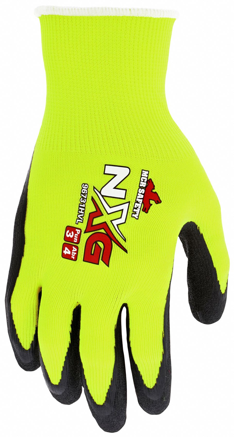 MCR SAFETY NXG 96731HV XL Coated Foam Latex Gloves - High Abrasion Resistance