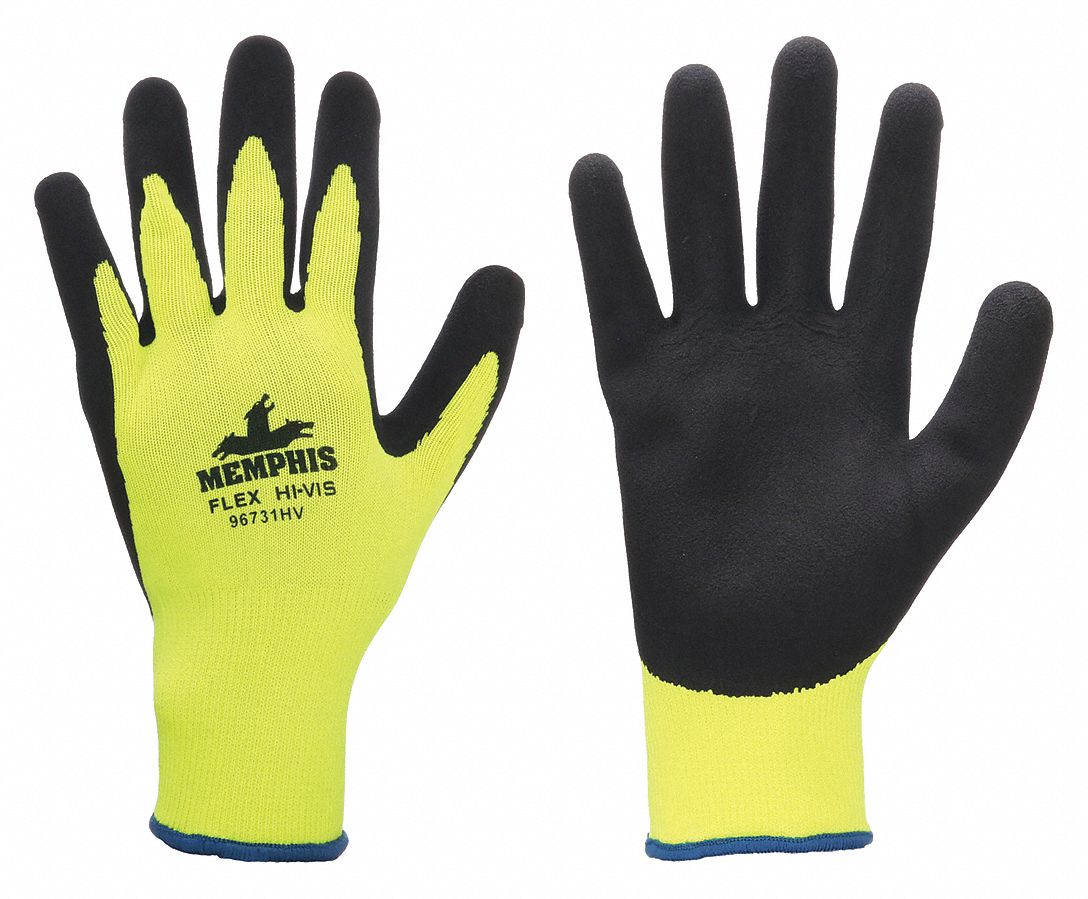 MCR SAFETY NXG 96731HV XL Coated Foam Latex Gloves - High Abrasion Resistance