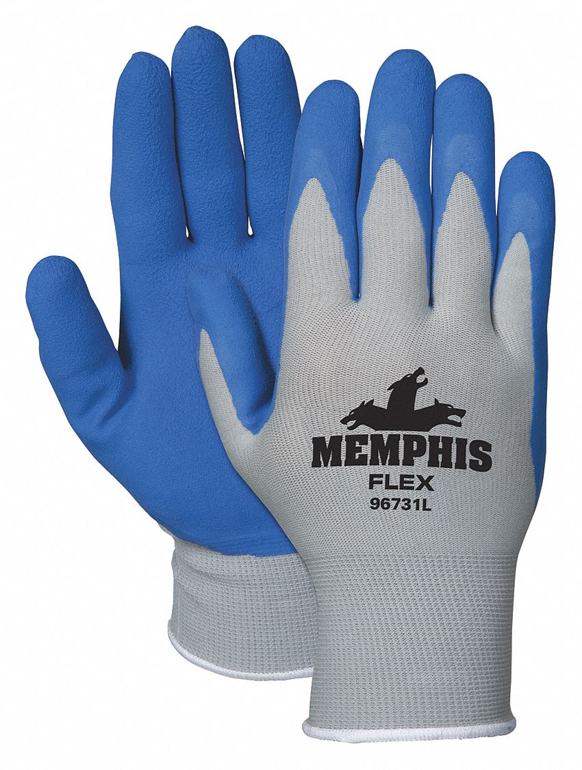 MCR SAFETY Sandy Foam Latex Coated Gloves - Small, ANSI Abrasion Level 3