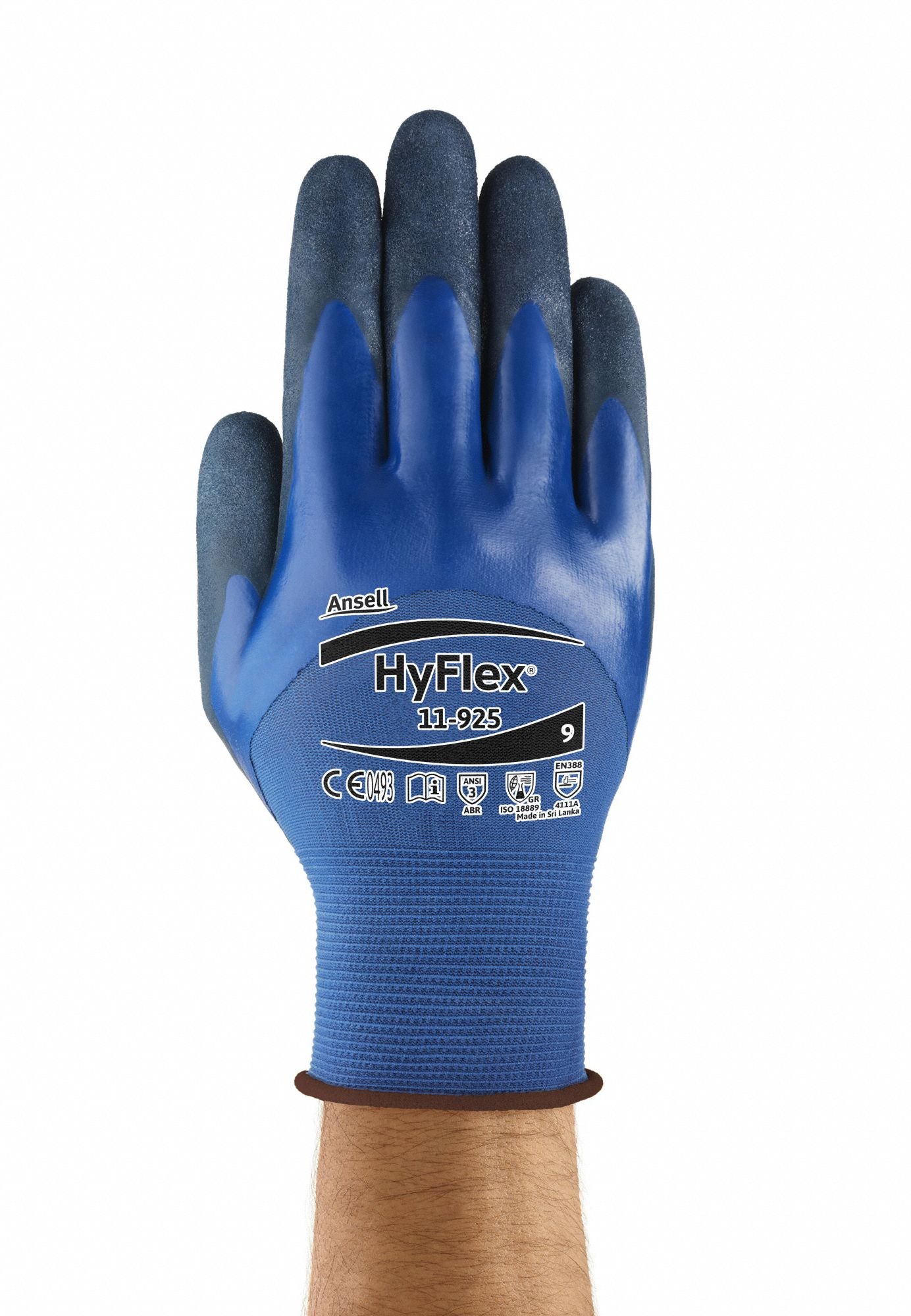 HYFLEX 11-925 Nitrile Coated Gloves, Small (7), Full Finger