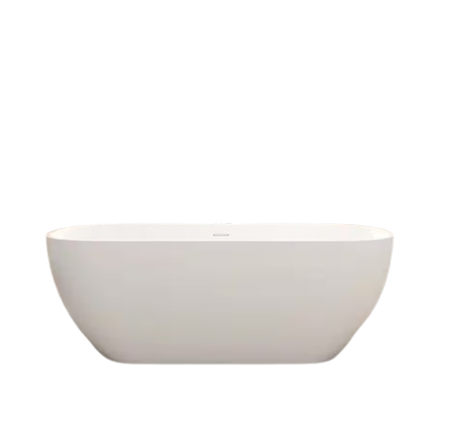 Zora 67 in. x 29 in. Stone Resin Freestanding Soaking Bathtub in White