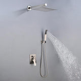 1-Spray Patterns with 2.66 GPM 10 in. Wall Mount Dual Shower Heads with Rough-In Valve Body and Trim in Brushed Nickel - Super Arbor