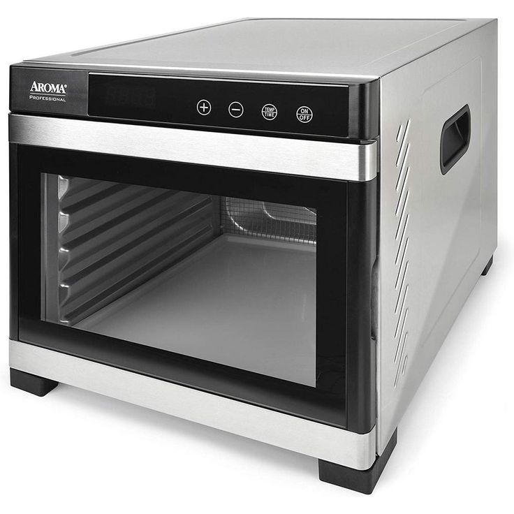 6-Tray Black Electric Food Dehydrator with Glass Door