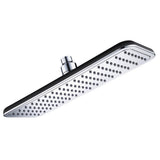 1-Spray 13.75 in. Single Wall Mount Fixed Rain Shower Head in Black Chrome - Super Arbor