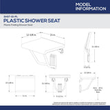 13.125 in. x 15 in. Plastic Folding Shower Seat in Chrome - Super Arbor