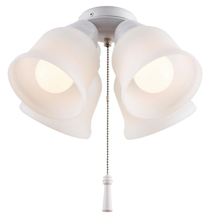 Gazelle 4-Light LED Matte White Universal Ceiling Fan Light Kit