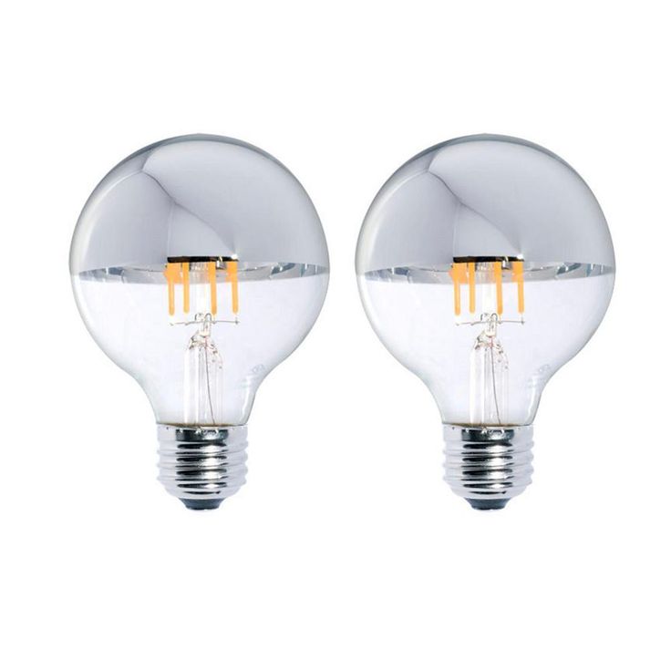 Bulbrite 40W Equivalent Warm White Light G25 Dimmable LED Half Chrome Light Bulb (2-Pack)