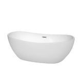 Rebecca 60 in. Acrylic Flatbottom Non-Whirlpool Bathtub in White with Polished Chrome Trim - Super Arbor