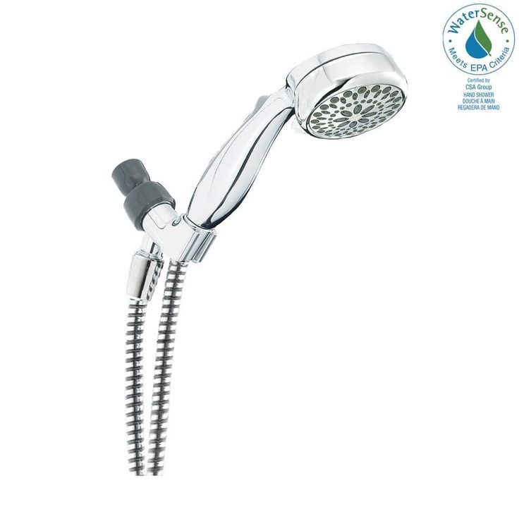 7-Spray 3.4 in. Single Wall Mount Handheld Shower Head in Chrome