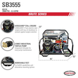 Simpson Super Brute 3500 PSI at 5.5 GPM Vanguard V-Twin with Comet Triplex Plunger Pump Hot Water Gas Pressure Washer