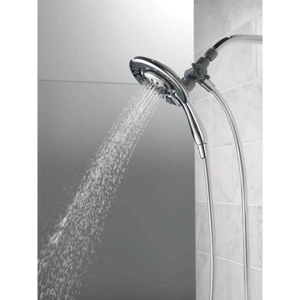In2ition Two-in-One 4-Spray 6.1 in. Dual Wall Mount Fixed and Handheld Shower Head in Chrome - Super Arbor