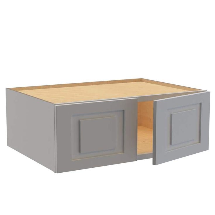 Home Decorators Collection Grayson 33 in. W x 24 in. D x 12 in. H Assembled Plywood Wall Bridge Kitchen Cabinet in Pearl Gray with Soft Close
