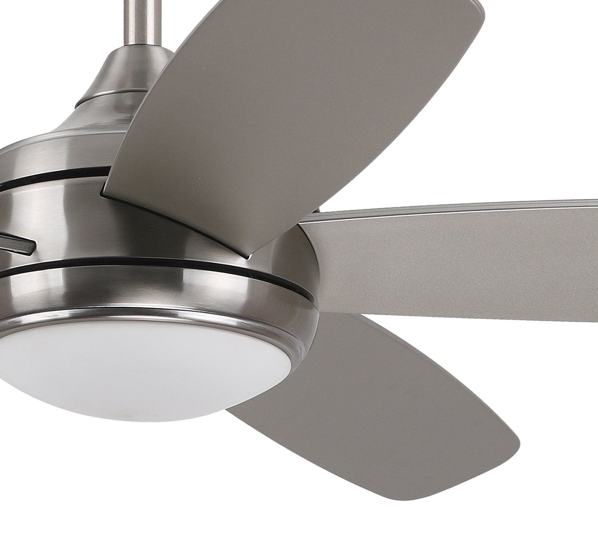 Harbor Breeze Monarch 52-in Brushed Nickel Integrated LED Indoor/Outdoor Ceiling Fan with Remote, 5-Blade