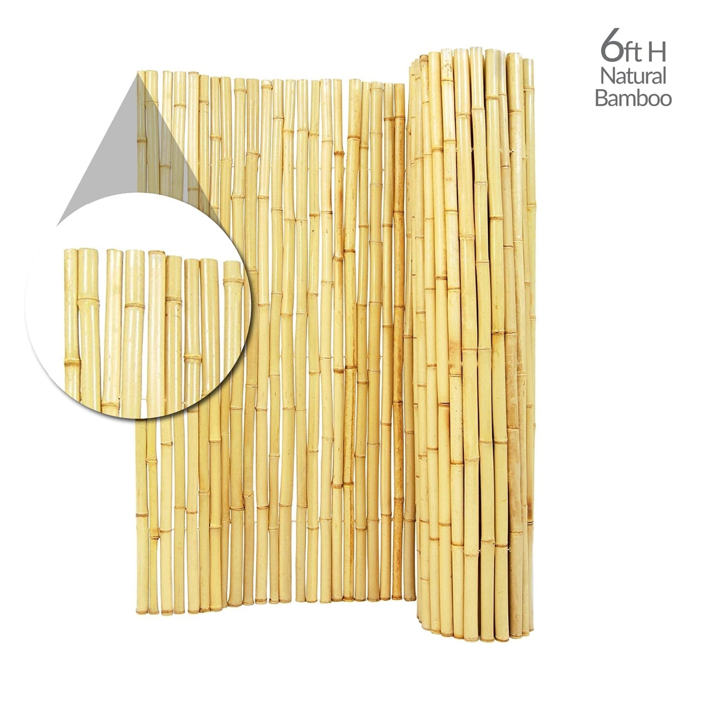 Garden Craft 6x6 Light Brown Bamboo Rolled Fencing