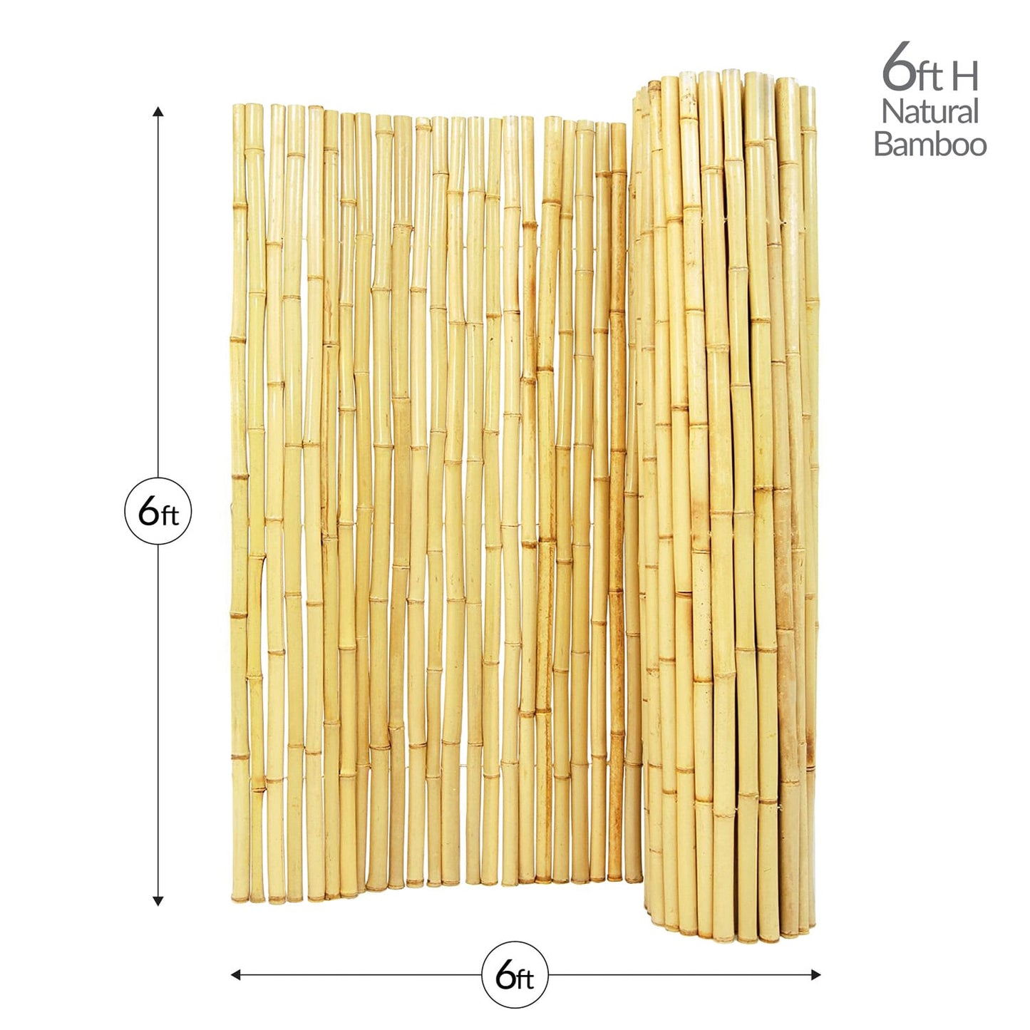 Garden Craft 6x6 Light Brown Bamboo Rolled Fencing