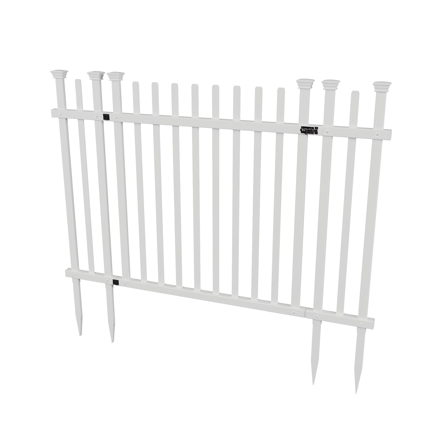 Zippity Outdoor Products 3.5-ft H x 5-ft W White Vinyl Dog Ear No-dig Fence Gate (Unassembled)